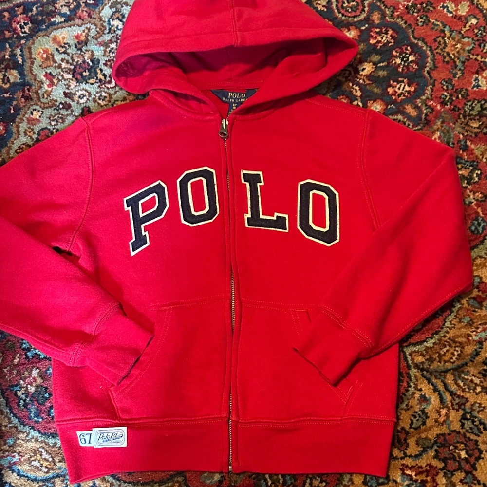 Polo by Ralph Lauren Kids Bold Red Zip-Up Hoodie